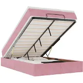 vidaXL Ottoman bed met matras 120x200cm fluweel roze