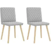 vidaXL Eetkamerstoelen 2 st stof wolk grijs