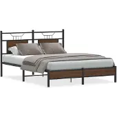 vidaXL Bedframe zonder matras bewerkt hout bruin eikenkleur 150x200 cm