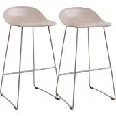 Bronx71 Scandinavische Barkruk Ellen taupe 76 cm - Barkrukken set van 2 - barstoel