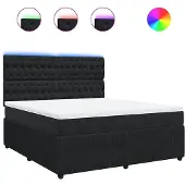vidaXL Boxspringbed met matras, zwart, 180x200 cm, fluweel