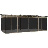 vidaXL Prieel met zijwanden van gaas 6x3 m staal taupe