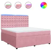 vidaXL Boxspringbed met matras, roze, 180x200 cm, fluweel