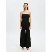 Selected Linnenmix Jumpsuit Dames Zwart 42