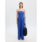 Selected Linnenmix Jumpsuit Dames Blauw 40
