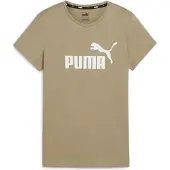 Puma Ess Logo T-shirt Met Korte Mouwen Beige XS Vrouw