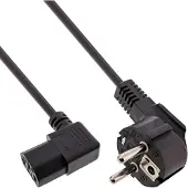InLine netsnoer, haaks naar IEC-stekker C13 haaks, 0,5m, zwart