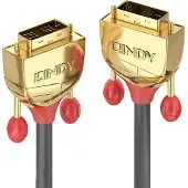 Lindy DVI Aansluitkabel DVI-D 18+1-polige stekker, DVI-D 18+1-polige stekker 15.00 m Goud 36216 DVI-kabel