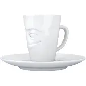Fiftyeight T021101 FIFTYEIGHT Espresso Mug mit Henkel 80ml - Verschmitzt weiß