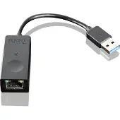 Lenovo 3.0 ethernet adapter USB (USB 3.0, RJ45 Gigabit Ethernet (1x)), Netwerkadapter, Zwart