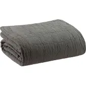 Vivaraise Grijs plaid van gerecycled katoen - 140 x 200 cm