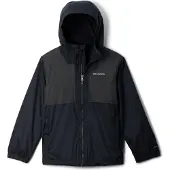 Columbia Regenjas Boys Rainy Trails II Fleece Lined Jacket Black Black Slub-S