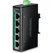 Trendnet TI-PGLC50 5-poorts Gigabit PoE+ industriële DIN-rail Mini Switch