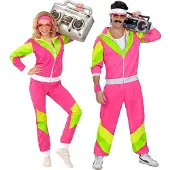 Widmann Retro trainingspak roze/geel