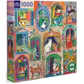 Eeboo Puzzle 1000 pièces Cats in Windows