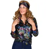 Coppens Dames disco blouse zwart | Maat Xs