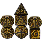 HOT Games Dobbelst.Set Druide Zwart/Geel(Let op! Per Stuk!)