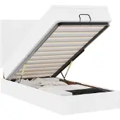vidaXL Ottomaanse bed met matras 90x200cm kunstleer wit