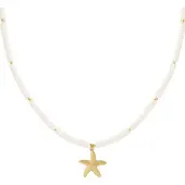Yehwang Grote zeester ketting- wit goudkleur