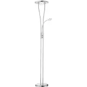 Leuchtendirekt LED-uplighter vloerlamp Helia, dimbaar, alu / grijs / zink, Woon-/ Eetkamer, metaal, Modern, LED vloerlamp