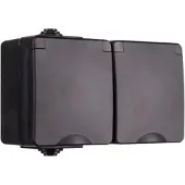 ION Industries Opbouw Stopcontact 2-voudig | IP55 | Zwart