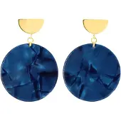 Fräulein Wunder Oorbellen 'Amal' donkerblauw / goud