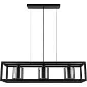 Eglo Hanglamp Brisling staal zwart /glas gestoomd zwart-transparant |