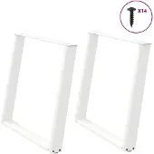 vidaXL Eettafelpoten 2 st U-vormig 90x(72-73) cm staal wit