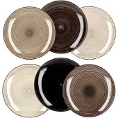 MamboCat Set van 6 platte borden grijs 27cm