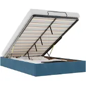 vidaXL Bedframe zonder matras 120x190 cm fluweel donkerblauw