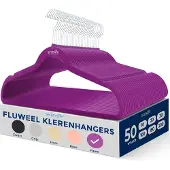 SereneLife Kleerhangers -50 Stuks Fluwelen Hangers - Antislip Duurzame Kledinghangers Set-50 Stuks, Met 360° Draaihaak