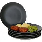 MamboCat Set van 6 dinerborden Londen Lampart Nero