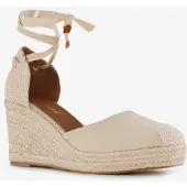 Blue Box dames sleehak espadrilles met strik beige maat 40