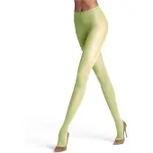 Falke Matt Deluxe eenkleurig materiaal transparant 30 DEN panty dames groen - maat M-L