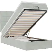 vidaXL Ottoman bed met matrassen 80x200cm fluweel lichtgrijs