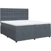 vidaXL Boxspring met matras fluweel donkergrijs 200x200 cm