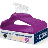 SereneLife Kleerhangers - Set-10 Stuks Fluwelen Hangers - Antislip Duurzame Kledinghangers , Met 360° Draaihaak
