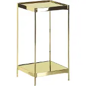 Beliani ALSEA - Bijzettafel - Goud - Metaal