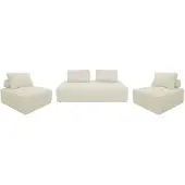 Sweeek Set van fauteuils voor modulaire bank 4 zitplaatsen corduroy Crème