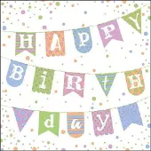 Ambiente - Lunch servetten - Birthday Garland Blue