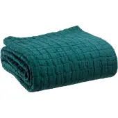 Vivaraise - Bedsprei stonewash Swami Petrole 180 x 260