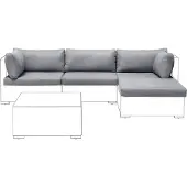 Beliani SANO II - Tuinkussenhoezen set - Lichtgrijs - Polyester