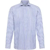 Eterna overhemd blauw gestreept modern fit wide collar