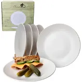 MamboCat Set van 6 platte dinerborden 27cm Wit Biata steengoed