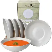 MamboCat Set van 6 soepborden 20,5cm Wit Biata steengoed