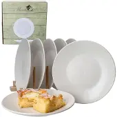 MamboCat Set van 6 dessertborden 21cm Wit Biata steengoed