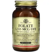 Solgar - Foliumzuur 1333 mcg DFE (800 mcg foliumzuur) (250 tabletten)