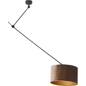QAZQA Hanglamp zwart met velours kap krokodil dessin 35cm - Blitz