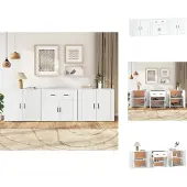 vidaXL Dressoirs 3 st bewerkt hout wit