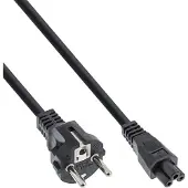 InLine C5 (recht) - CEE 7/7 (recht) stroomkabel | 3x 0,75mm | zwart | 2 meter